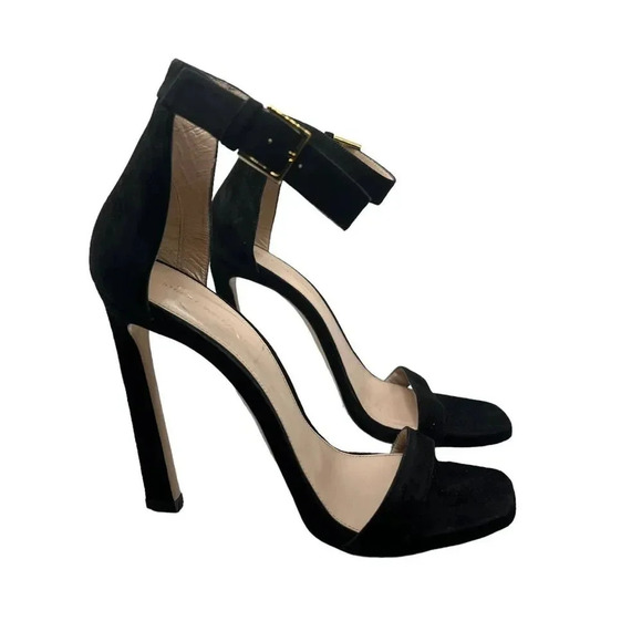 STUART WEITZMAN Black Suede Nudist Ankle Strap - Picture 7 of 12